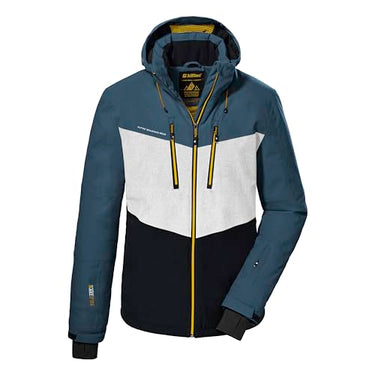 killtec Herren Skijacke/Funktionsjacke mit abzippbarer Kapuze und Schneefang KSW 45 MN SKI JCKT, stahlblau, M, 38699-000 im Sale